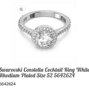 Swarovski Constella Cocktail Ring White Rhodium Plated Size 52 5642624